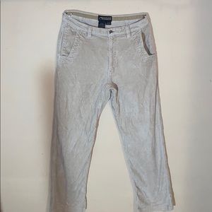 Vinyl cream colored jeans